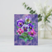 Boeket van viooltjes driekleurige viooltjes HARTEL Briefkaart (Staand voorkant)