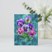 Boeket van viooltjes driekleurige viooltjes HARTEL Briefkaart (Staand voorkant)