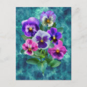 Boeket van viooltjes driekleurige viooltjes HARTEL Briefkaart (Voorkant)