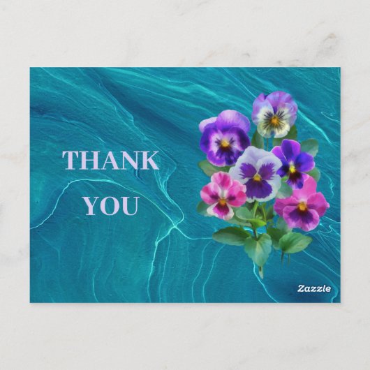 Boeket van viooltjes driekleurige viooltjes HARTEL Briefkaart (Achterkant)