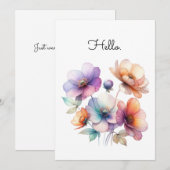 Boeket van Waterverf Bloemen  (Voorkant / Achterkant)