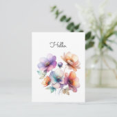 Boeket van Waterverf Bloemen  Briefkaart (Staand voorkant)