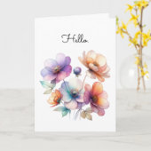 Boeket van Waterverf Bloemen Groet Kaart (Gele Bloem)