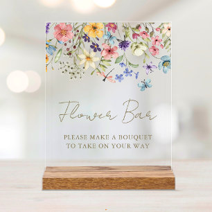 Boeket van Wilde Bloemen Bloem Bar Acryl Bord