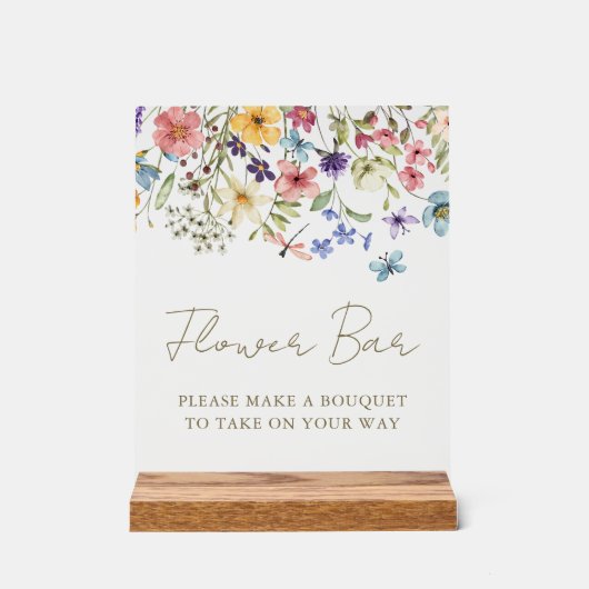 Boeket van wilde bloemen Bloem Bar Bloeiende Bloem Acryl Bord (Voorkant)