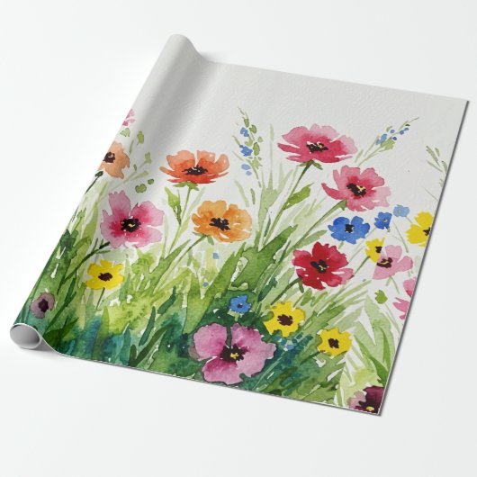 Boeket van wilde bloemen cadeaupapier (Uitgerold)