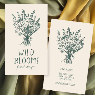 Boeket van wilde bloemen Rusticaal Minimaal Eenvou Visitekaartje