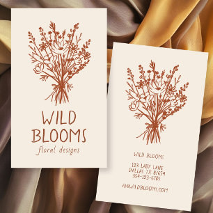 Boeket van wilde bloemen Rustieke Minimaal Eenvoud Visitekaartje