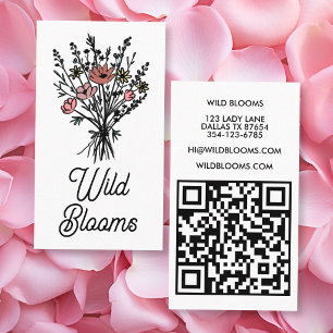 Boeket van wilde bloemen Rustieke minimale bloem Q Visitekaartje
