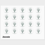Boeket van Wilde Bloemen Rustige Gril Bridal Showe Ronde Sticker (Vel)