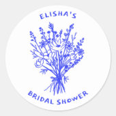 Boeket van Wilde Bloemen Rustige Gril Bruidsdouche Ronde Sticker (Voorkant)