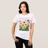 Boeket van wilde bloemen Tri-Blend shirt (Voorkant volledig)