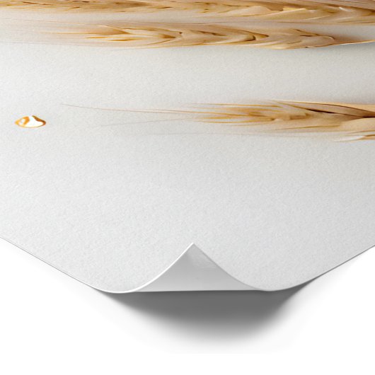 Boeket van witte bloemen en tarweoren poster (Hoek)