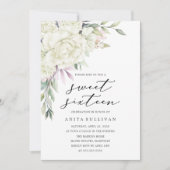 Boeket van witte bloemen Sweet Sixteen 16 verjaard Kaart (Voorkant)