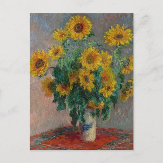 Boeket van Zonnebloemen | Claude Monet Briefkaart (Voorkant)