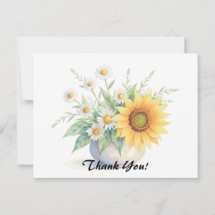 Boeket van zonnebloemen en madeliefjes briefkaart