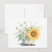 Boeket van zonnebloemen en madeliefjes briefkaart (Voorkant / Achterkant)