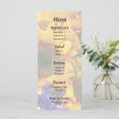 Boeket van zonnebloemen en paarse statice menu (Staand voorkant)