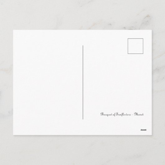 Boeket van Zonnebloemen - Monet Feestdagenkaart (Achterkant)