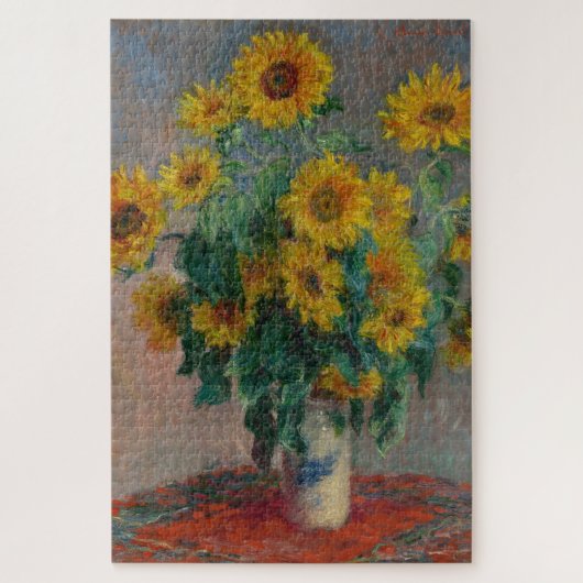 Boeket van Zonnebloemen Monet Legpuzzel (Verticaal)