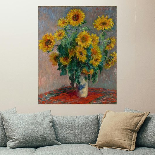 Boeket van Zonnebloemen Monet Poster