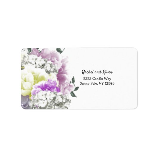 Boeket Variëteit Bloem Adres Label (Voorkant)