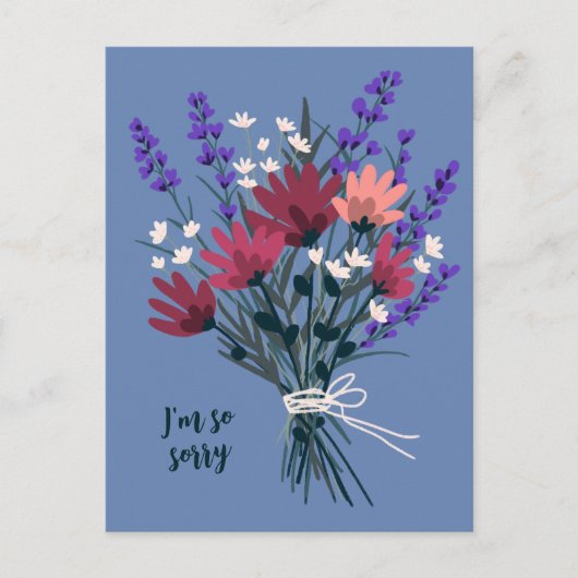 Boeket veldbloemen rouwbetuiging Sorry voor het ve Briefkaart (Voorkant)