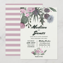 Boeket Veldbloemen | roze | Trouwkaarten Kaart