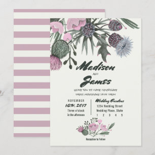Boeket Veldbloemen roze Trouwkaarten Kaart