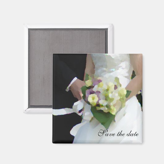 boeket waterverf, Bewaar de datum Magneet (Voorkant / Achterkant)