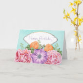  Boeket Waterverf Flowers Happy Birthday Kaart (Gele Bloem)