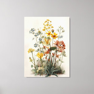 Boeket Weidevol Bloemen Canvas Afdruk