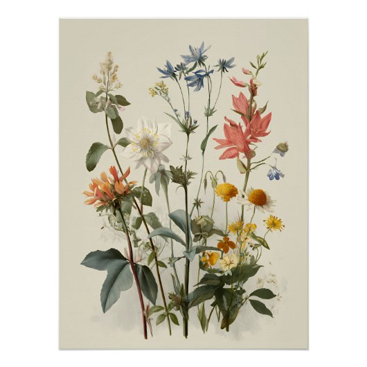 Boeket Weidevol Bloemen Perfect Poster (Voorkant)