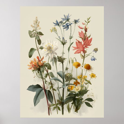 Boeket Weidevol Bloemen Poster (Voorkant)