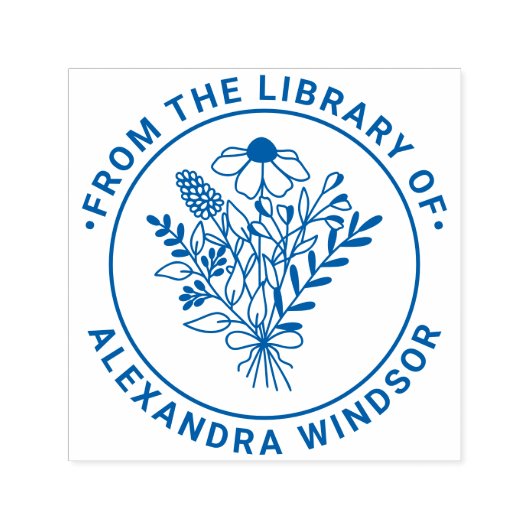 Boeket Wilde Bloemen #1 Bibliotheek Boeknaam Relië Zelfinktende Stempel (Design)