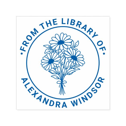 Boeket Wilde Bloemen #2 Bibliotheek Boeknaam Stemp Zelfinktende Stempel (Design)