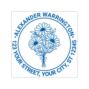 Boeket Wilde Bloemen #2 Naam Retouradres Zelfinktende Stempel