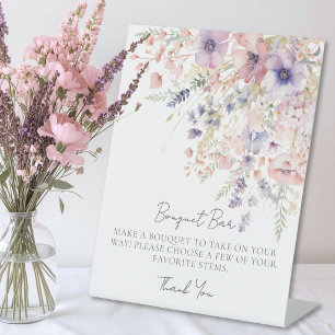 Boeket Wilde Bloemen Bloemenbar Reclamebord Met Voetstuk