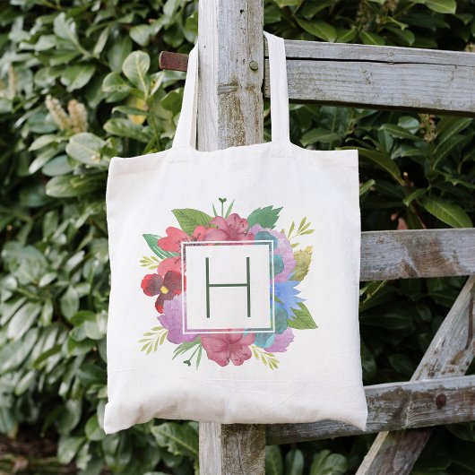 Boeket Wilde Bloemen Initiaal Tote Bag