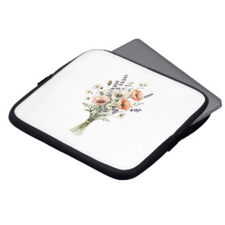 Boeket wilde bloemen laptophoes | Botanische bloem Laptop Sleeve