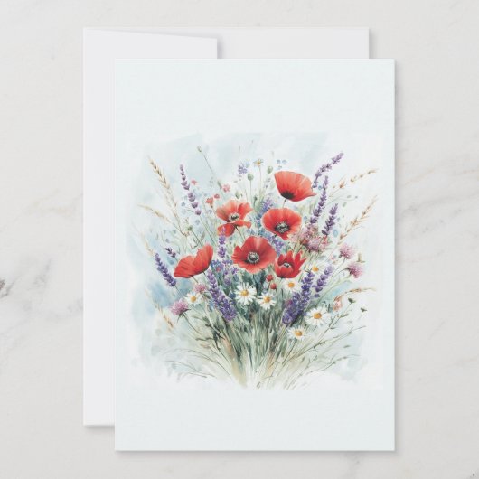 Boeket wilde bloemen uitnodiging (Voorkant)