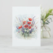 Boeket wilde bloemen uitnodiging (Staand voorkant)
