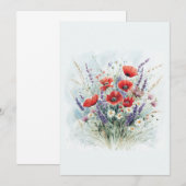 Boeket wilde bloemen uitnodiging (Voorkant / Achterkant)