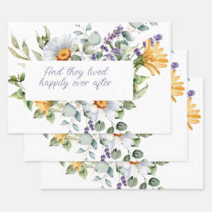 Boeket wilde bloemen waterverf bloemen frame inpakpapier vel