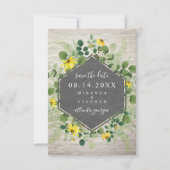 Boeket wilde bloemen witte baksteen Save The Date (Voorkant)