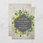 Boeket wilde bloemen witte baksteen Save The Date (Voorkant / Achterkant)