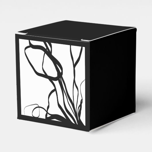 Boeket Wit: Abstract Wit & Zwart Bedankdoosjes (Voorkant Zijde)