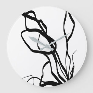 Boeket Wit: Abstract Wit & Zwart Grote Klok