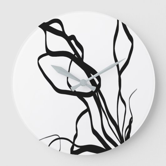 Boeket Wit: Abstract Wit & Zwart Grote Klok (Voorkant)