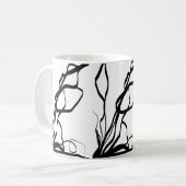 Boeket Wit: Abstract Wit & Zwart Koffiemok (Voorkant links)